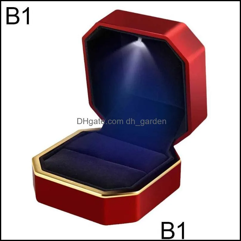 jewelry pouches bags highquality flannel pendant ring box led for marriage proposals valentines day gift x4q1 brit22