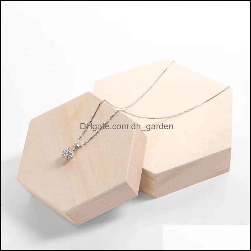 jewelry pouches bags wooden hexagonal accessories display tray necklace earring bracelet storage box ring pendant collection organizer