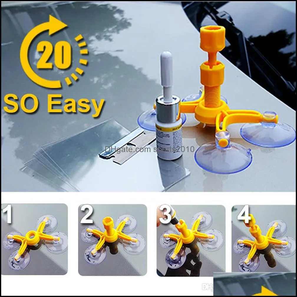 new windscreen windshield repair tool set diy car kit wind glass for chip crack wholesale car window repairing tool set