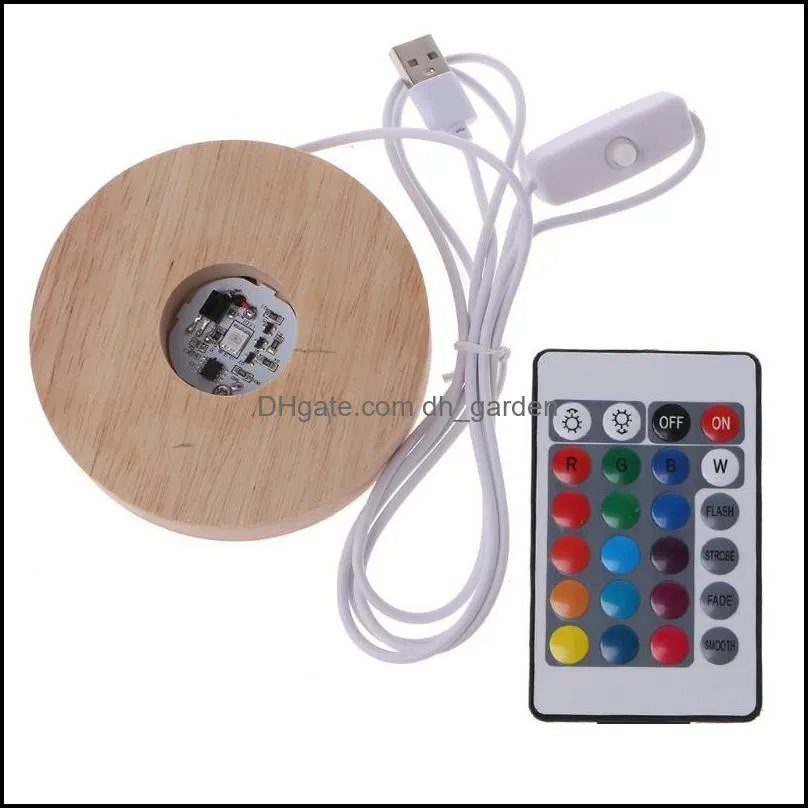 jewelry pouches bags 652f resin art display wood led adjustable base 12 colors rgb vase light with remote control diy night brit22