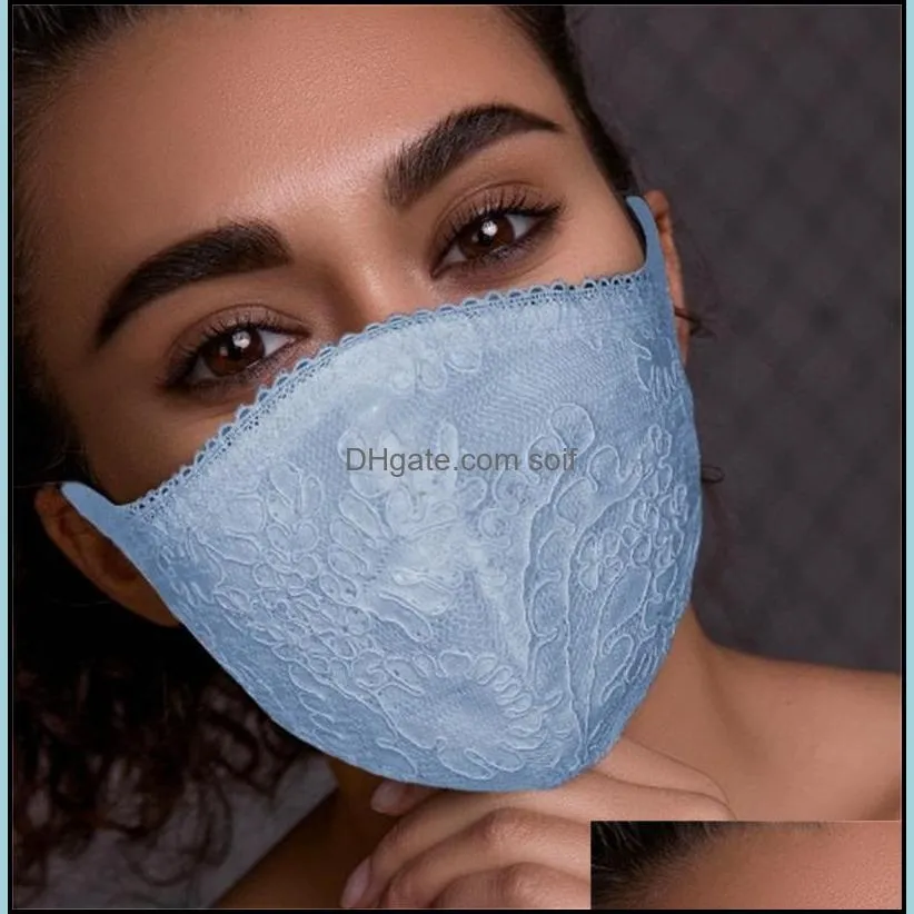 Lace Foldable Face Mask Protective Breathing Respirator Anti Dust Mascarilla Good Looking Wear Resistance Good Fashion Woman