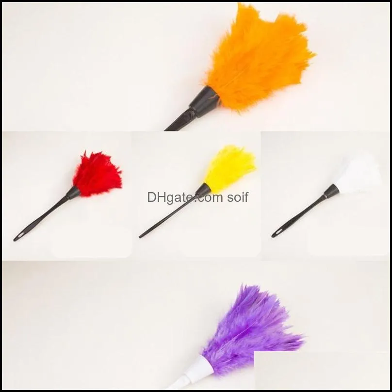 Home Feathers Dusters Dust Removal Hang Duster Plastic Handle Cleaning Tools Car Orange Small Handholds Table 1 8xq L2