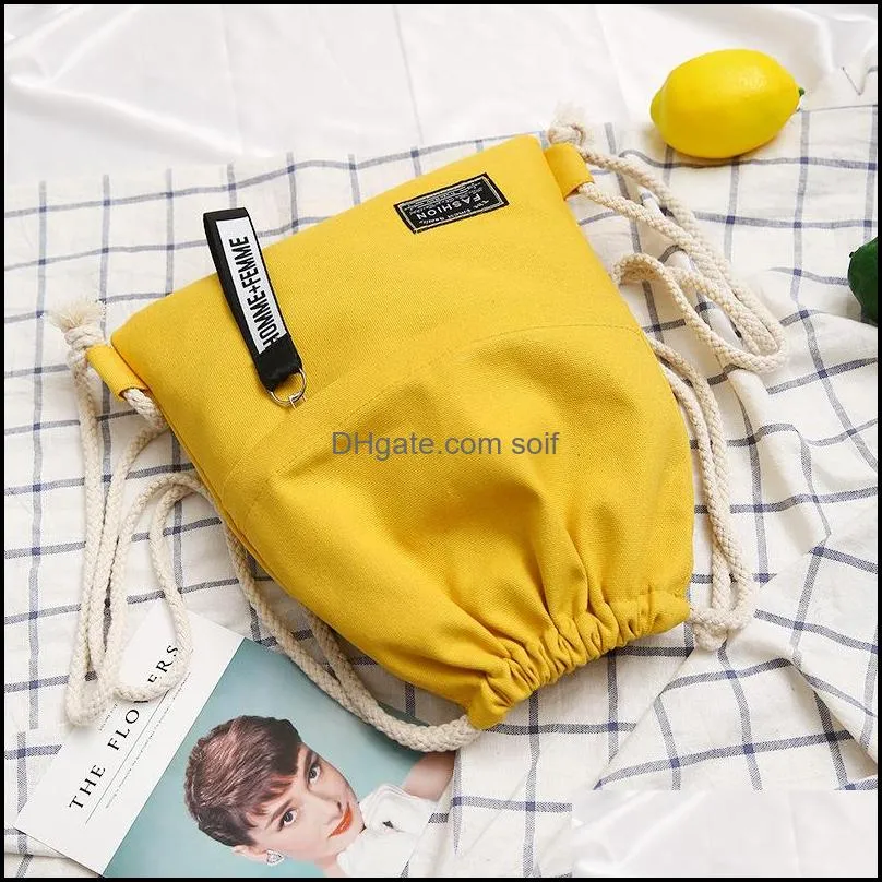 Fashion Canvas Drawstring Backpack Bag Cinch Sack Fashionable Accesories Portable Casual String Sackpack Rucksacks 155 K2