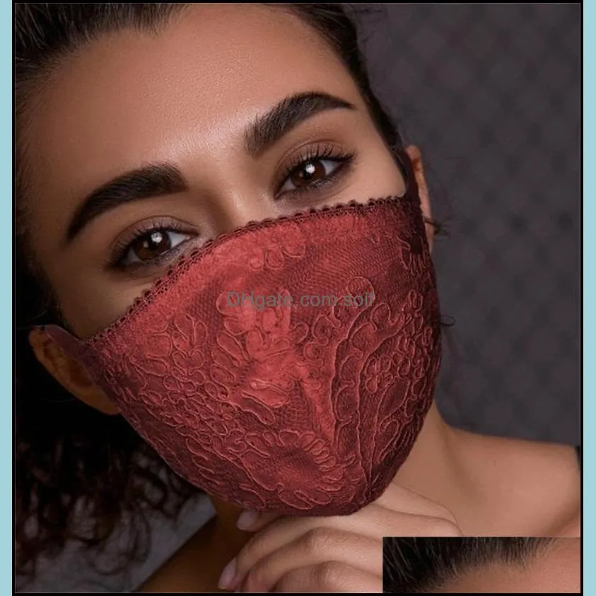 Lace Foldable Face Mask Protective Breathing Respirator Anti Dust Mascarilla Good Looking Wear Resistance Good Fashion Woman