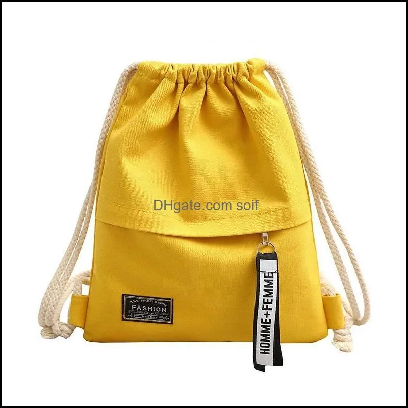 Fashion Canvas Drawstring Backpack Bag Cinch Sack Fashionable Accesories Portable Casual String Sackpack Rucksacks 155 K2