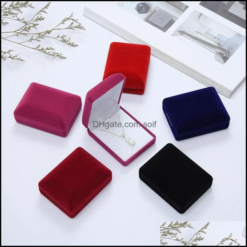 Flannelette Womens Ornament Storage Container Multicolor Velvet Pendant Jewelry Box Christmas Day Gift