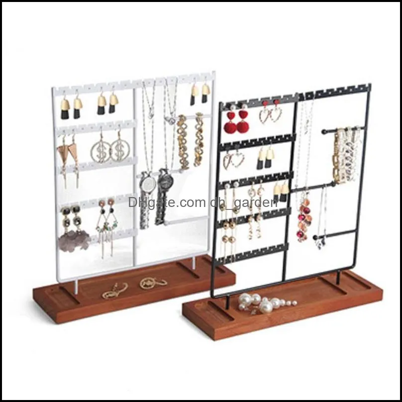 jewelry pouches bags holder shop home 5 levels storage stand showcase rack display tower with tray iron earrings necklaces bracelets rings