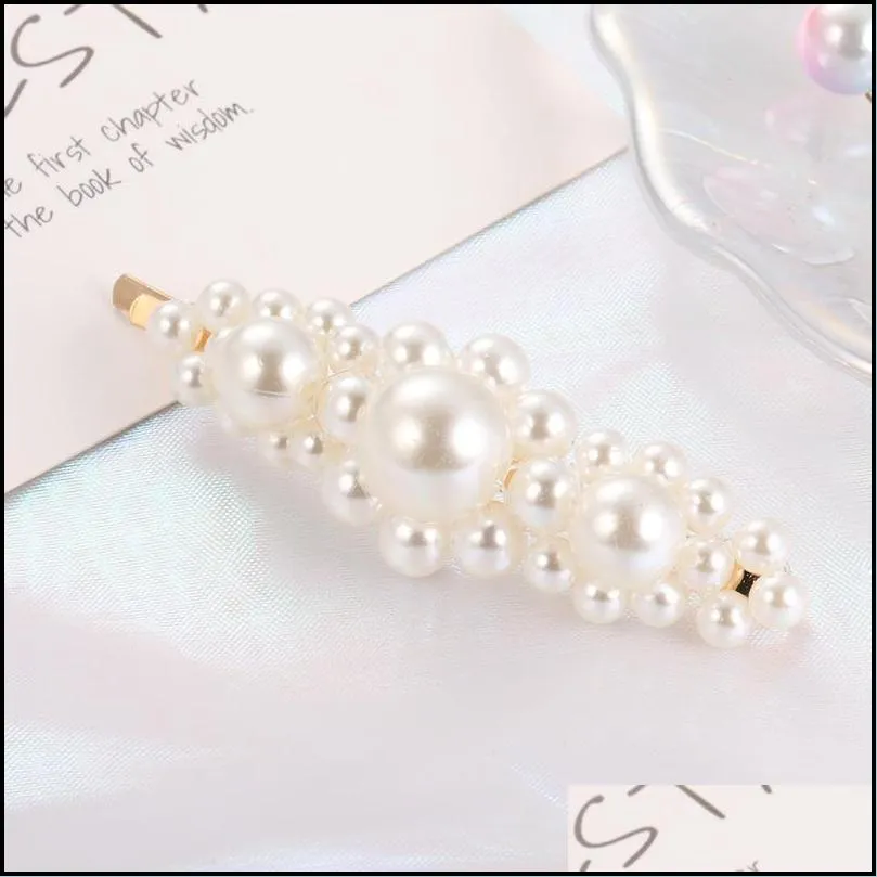 elegant pearl hair pins korean geometric hair clips barrettes headwear hairpins headbands female hair ornaments accessoriesz