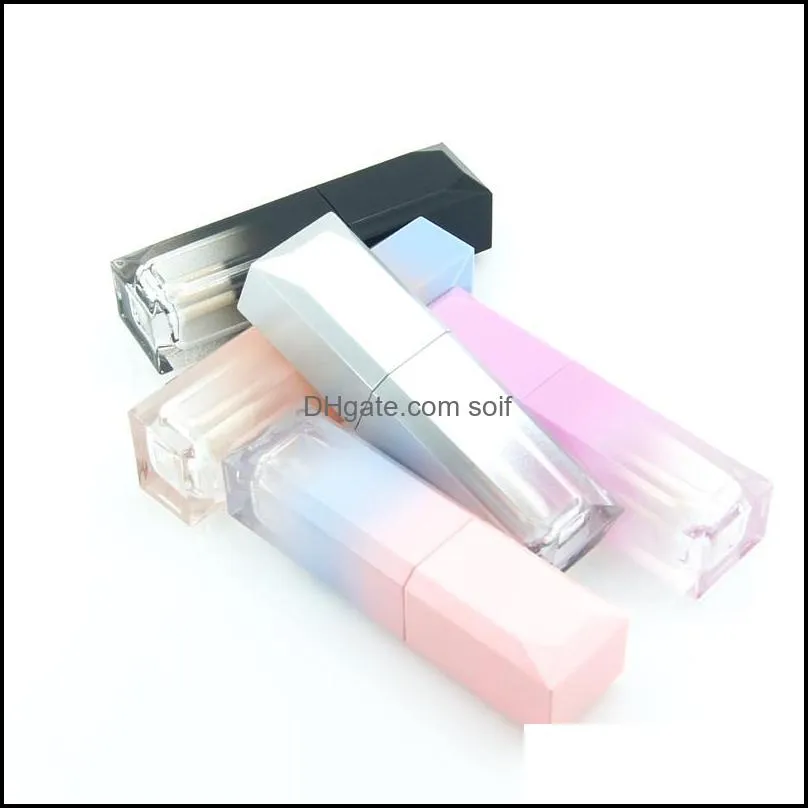 abs plastic lipgloss tube fade multi colour fashion empty clear lip glosses lipstick eyeline eyelash nail polish