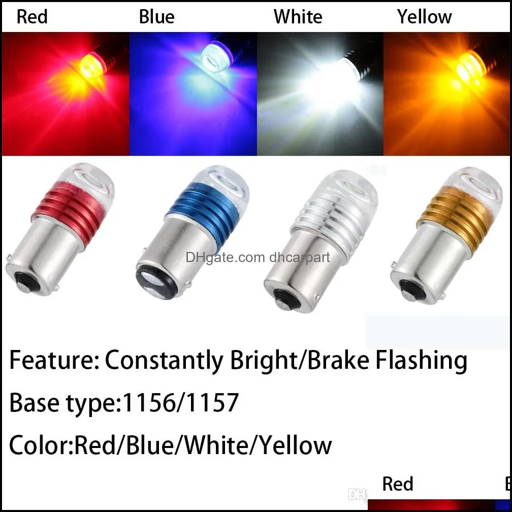 2Pcs 1156 BA15S 1157 BAY15D P21W DC 12V LED Auto Car Reverse Light brake Lamp Tail Stop Bulb