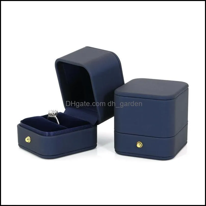 Jewelry Pouches Bags 3 Styles PU Ring Boxes Storage Box Single Double Slot Display Holder Gift Packaging Brit22
