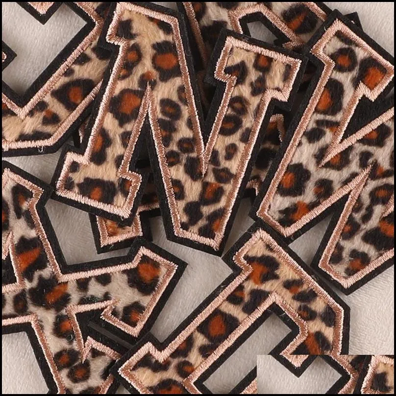 notions leopard print iron on letterses 6cm az letter decorate repair appliques diy supplies for clothing