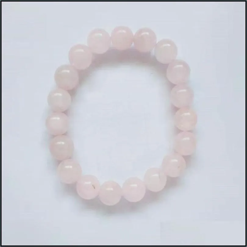 natural pink crystal stone handmade strands beaded bracelets for women girl charm yoga party club fashion jewelry