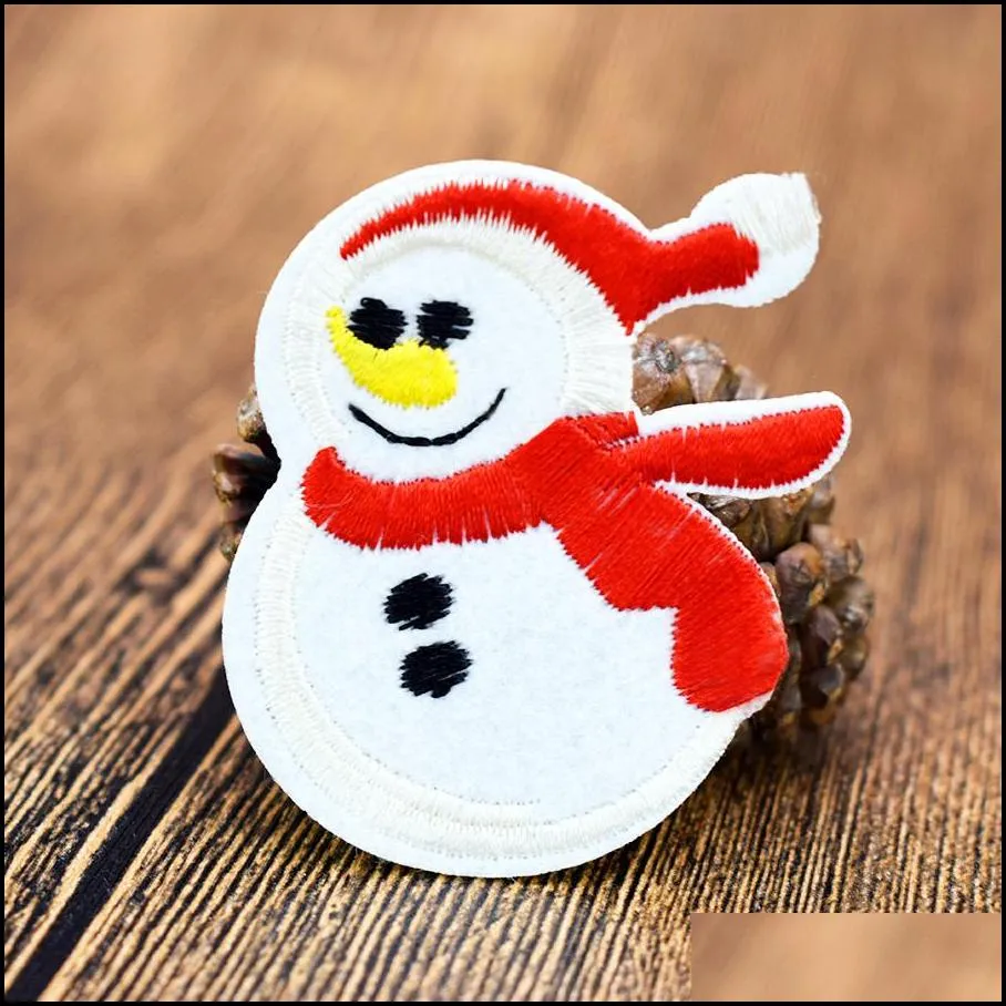 10 pcs funny snowman for clothing iron on transfer applique for coat sweater diy sew on embroidered accessories