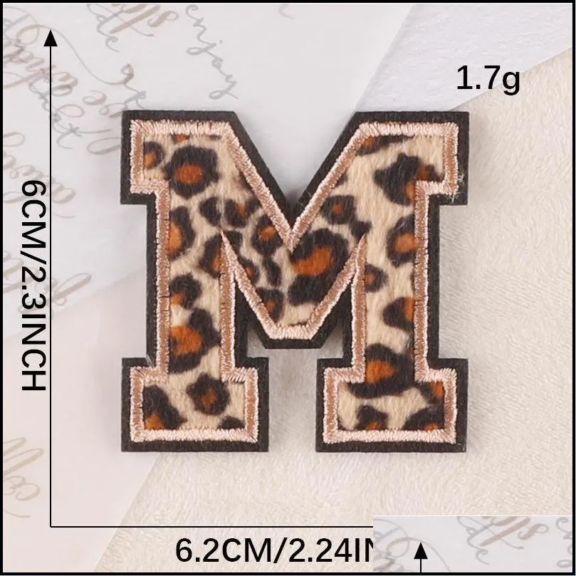 notions leopard print iron on letterses 6cm az letter decorate repair appliques diy supplies for clothing