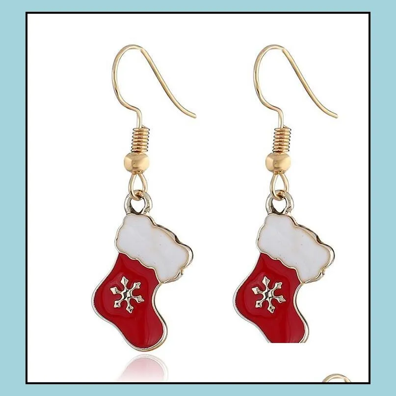 earring necklace christmas decor santa claus eardrop pendant christmas decor for home 2019 navidad ornament xmas gift gb1367