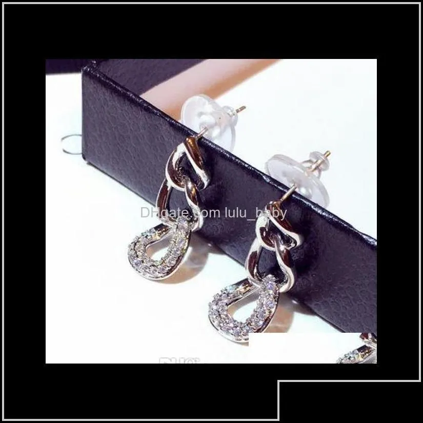 metal braided geometric trendy long earrings for woman girls super sparkling diamonds crystals fashion luxury designer gold vj6aq