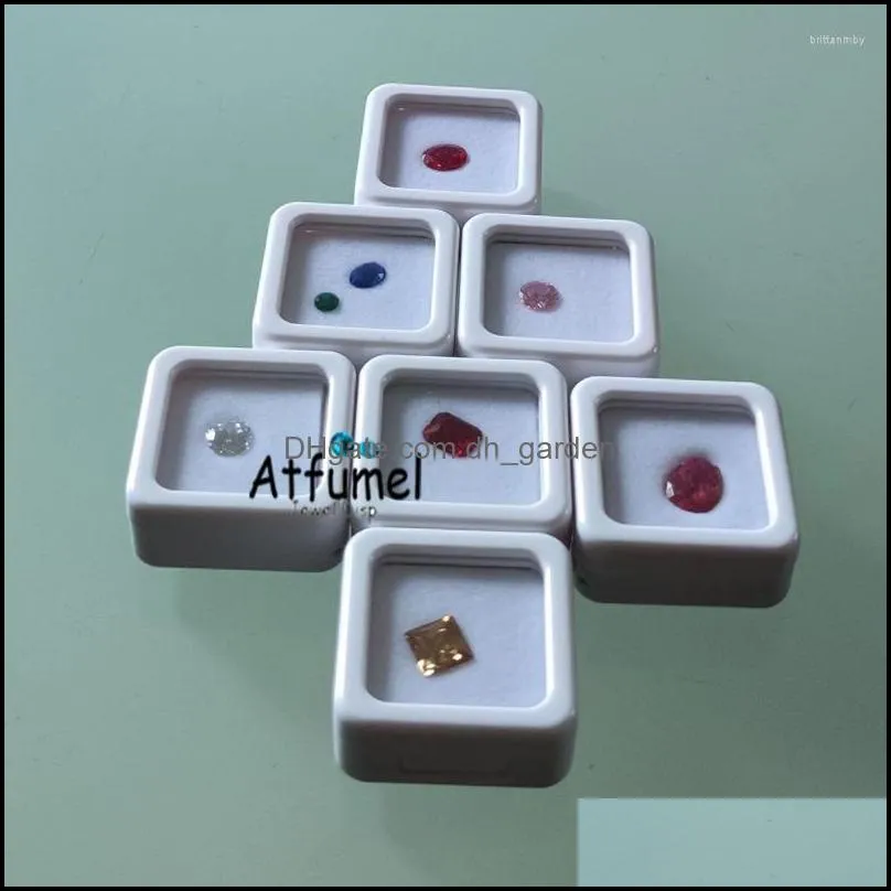 Jewelry Pouches Bags Square Gems Display Case Charm Bead Gift Packaging Box Gem Stones Storage Loose Diamond Protection Organizer