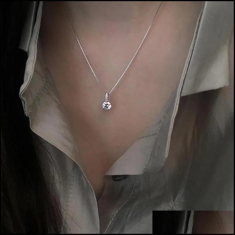 pendant necklaces dainty zircon pearl heart necklace women choker hollow geometry silver color copper chain wedding girlfriend jewelry