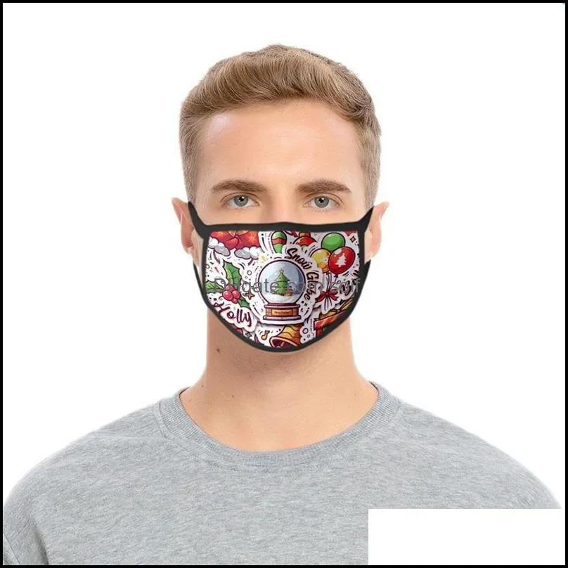 merry christmas face masks printing breathing mascarillas washable fashion pm 2 5 protective mascherine reusable cloth kid women 2 2glb