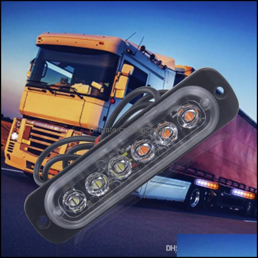Car light Amber 6 LED Car Truck Emergency Beacon Warning Hazard Flash Strobe Light sep23