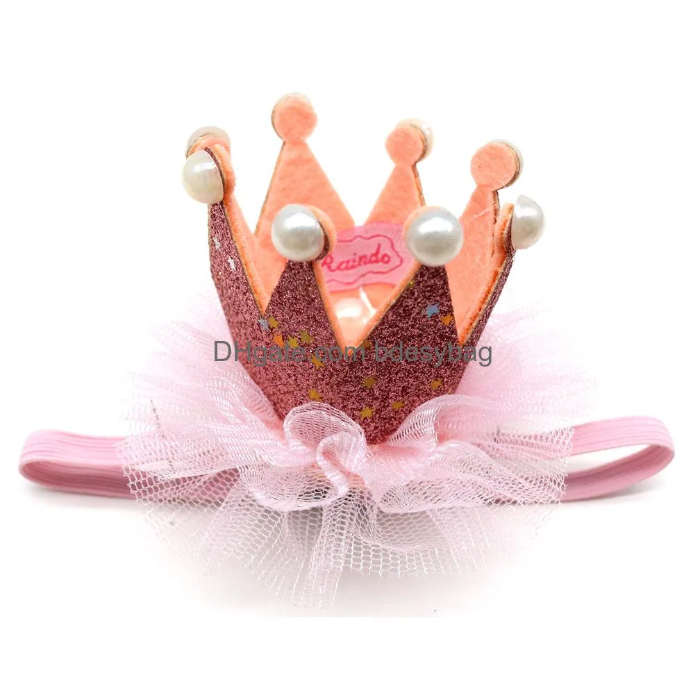 dog apparel pet dog crown hat gauze birthday party party hat cat size dog general pet supplies