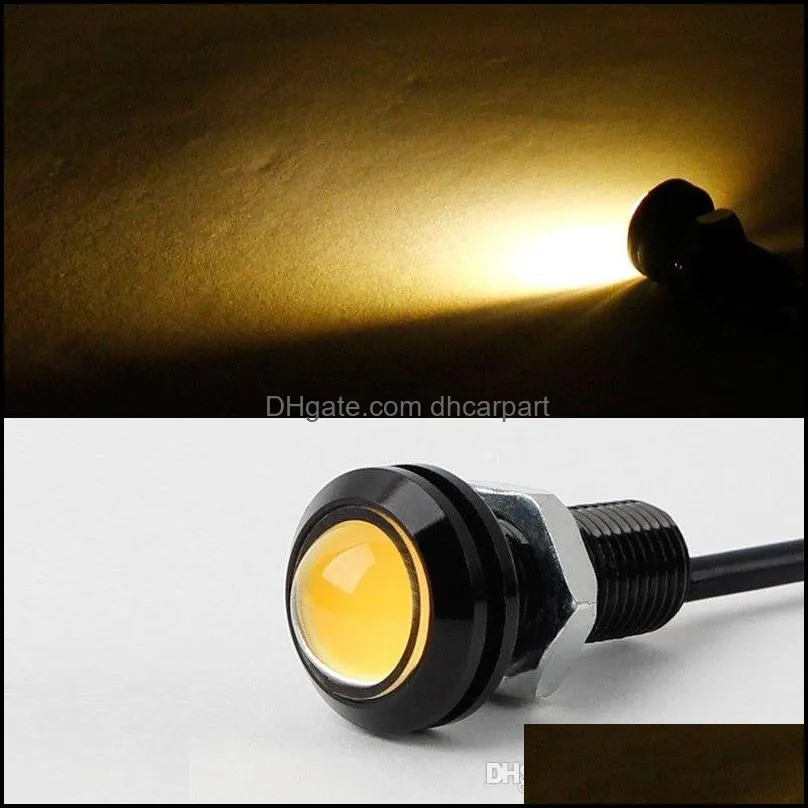 10x 9W 12V 24V 18MM LED  Eye Light Car Fog DRL Daytime Reverse Parking Signal Yellow Amber