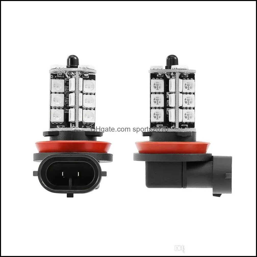 car led daytime running lights rgb fog lamps for auto 27smd colorful h11 with remote control flash strobe 16 models