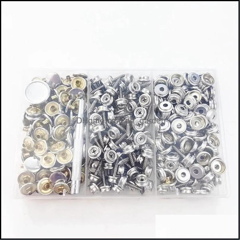 Jewelry Pouches Bags 100Pcs 15Mm Boat Cover Canvas Stainless Steel Snap Fastener Clip Awning Button Rivet Marine Hardware Accessories