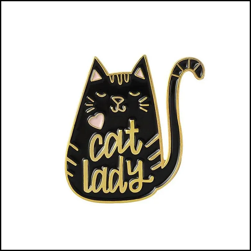 vintage punk style dog cat brooch lady metal kawaii enamel pin badge buttons brooch shirt denim jacket bag decorative brooches for women men