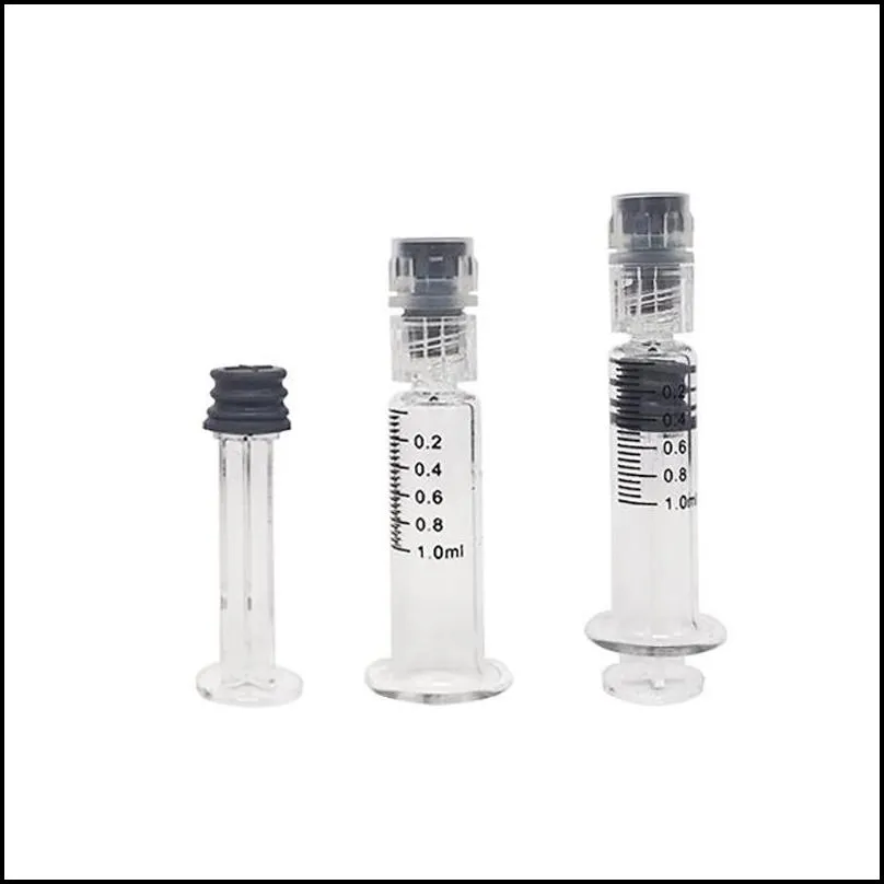 high quality clear fuel injector 1ml luer lock head glass disposable syringe pump smokin oil for th205 m6t cartridge vape atomizer with plastic tube