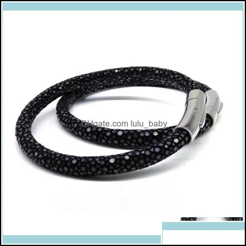 bangle jewelrybangle exclusive design genuine leather strap stainless bracelets for women luxury thailand stingray bracelet men pulseira1