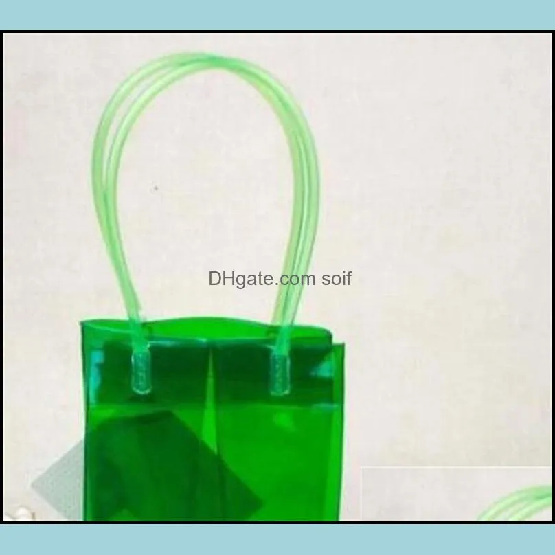 pvc handbag clothing shopping bag soft glue gift bags wine beer plastic colour transparent fashion firmnesst