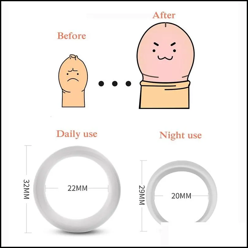 massage 2pcs silicone male foreskin corrector resistance ring delay ejaculation penis rings sex toys for men daily/night cock ring