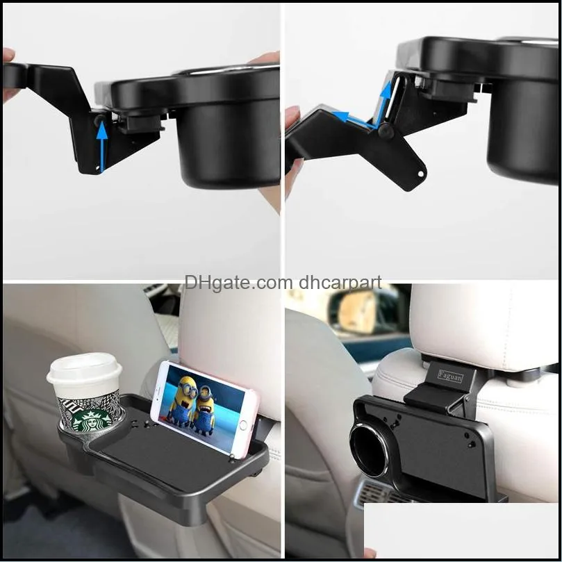 Cup Holder Auto Food Tray Water Drink Stand Bracket Storage Pallet Folding Dining Table Rear Back Seat Desk Car Styling