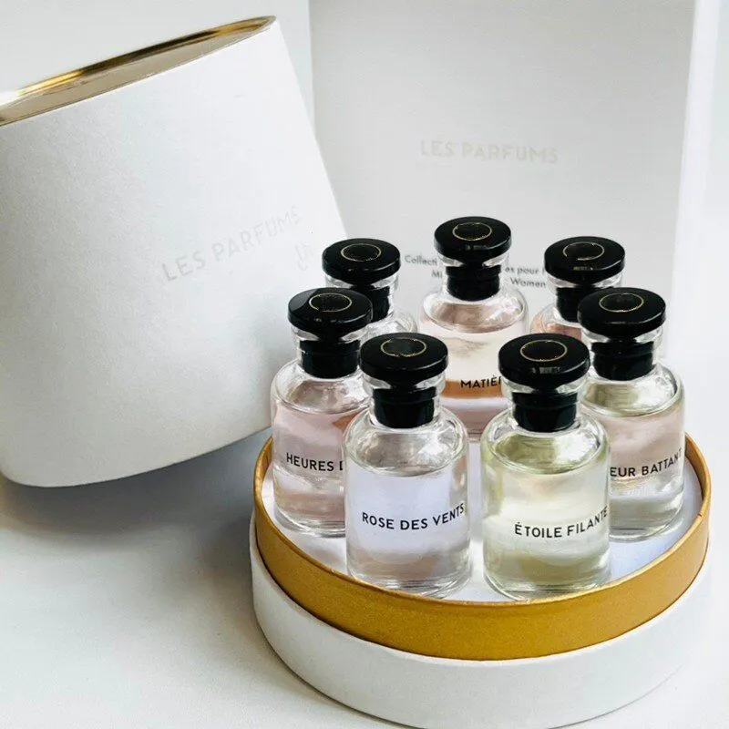 wholesale Perfume Set 10ml rose/ etoile filante/ cceur battant/ attrape-reves/ matiere noire/ le jour se leve/ heures d'absence with Gift box Lasting free delivery