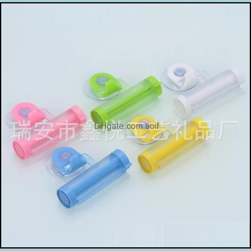 squeeze cute makeup toothpastes dispensers plastic with suction cup home bathroom accessories portable pinkycolor