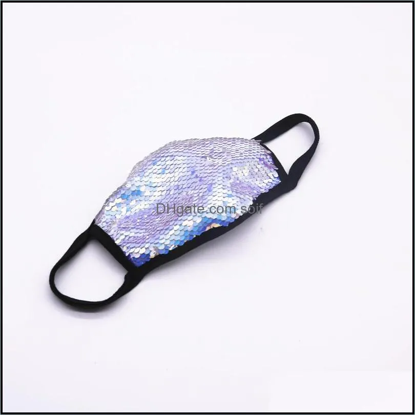 mermaid sequins mascarilla reuseable washable face masks bling respirator festival party decoration dustproof sunscree