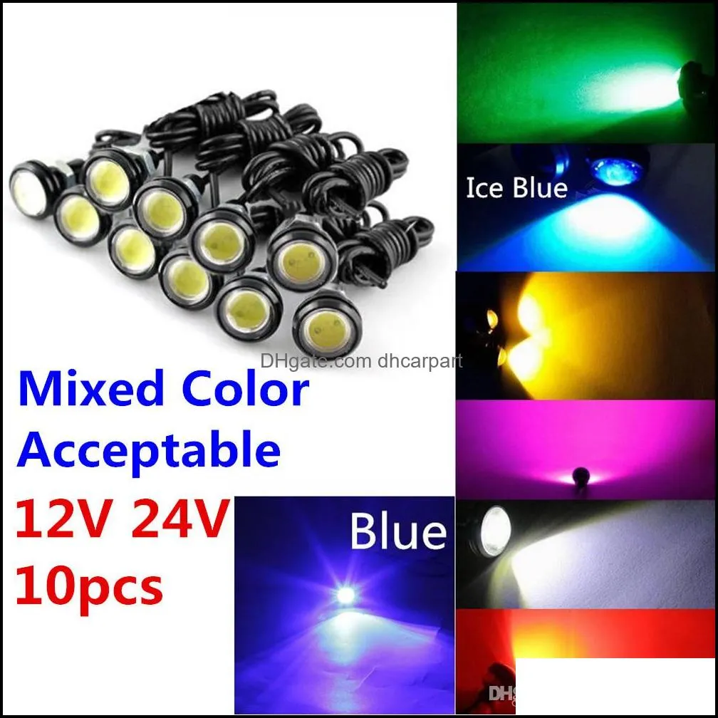 10x 9W 12V 24V 18MM LED  Eye Light Car Fog DRL Daytime Reverse Parking Signal Yellow Amber