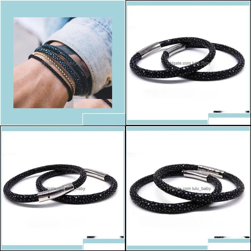 bangle jewelrybangle exclusive design genuine leather strap stainless bracelets for women luxury thailand stingray bracelet men pulseira1
