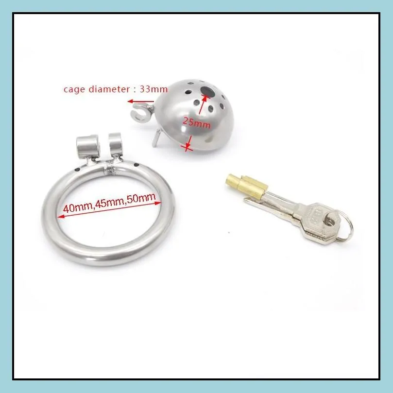 stainless steel stealth lock male chastity device super small short cock cage penis lock cock ring chastity belt