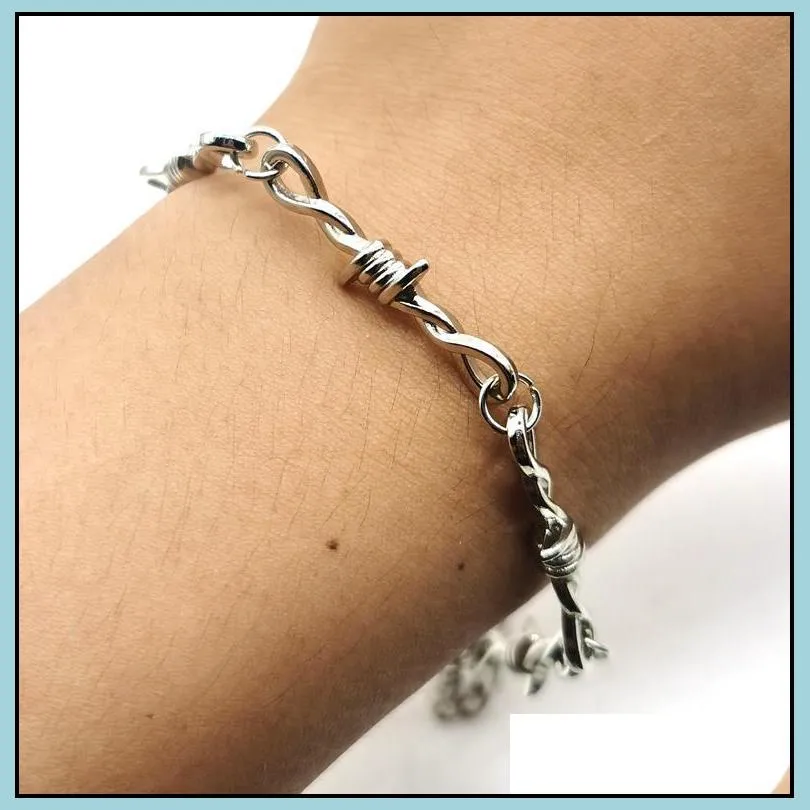 small wire brambles iron unisex choker bracelet women hiphop gothic punk barbed wire little thorns bracelet choker gifts