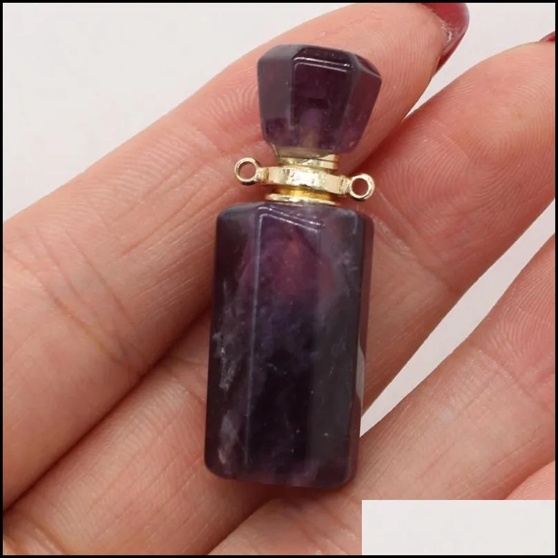 pendant necklaces natural stone perfume bottle twohole connection exquisite charms for jewelry making diy necklace bracelet
