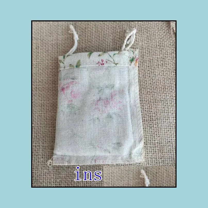 rose linen gift bags 8x10cm 9x12cm 10x15cm pack of 50 birthday party wedding makeup jewelry drawstring pouch