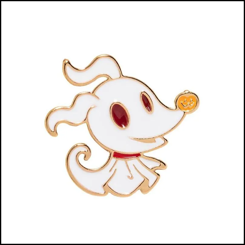 gold plated cartoon ghost brooch pins enamel funny metal brooches for girls gift jewelry badges bag clothes accessories men shirt pin