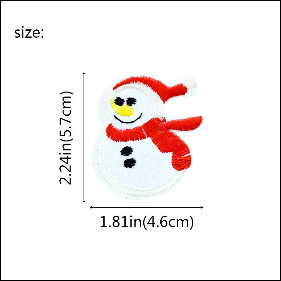 10 pcs funny snowman for clothing iron on transfer applique for coat sweater diy sew on embroidered accessories