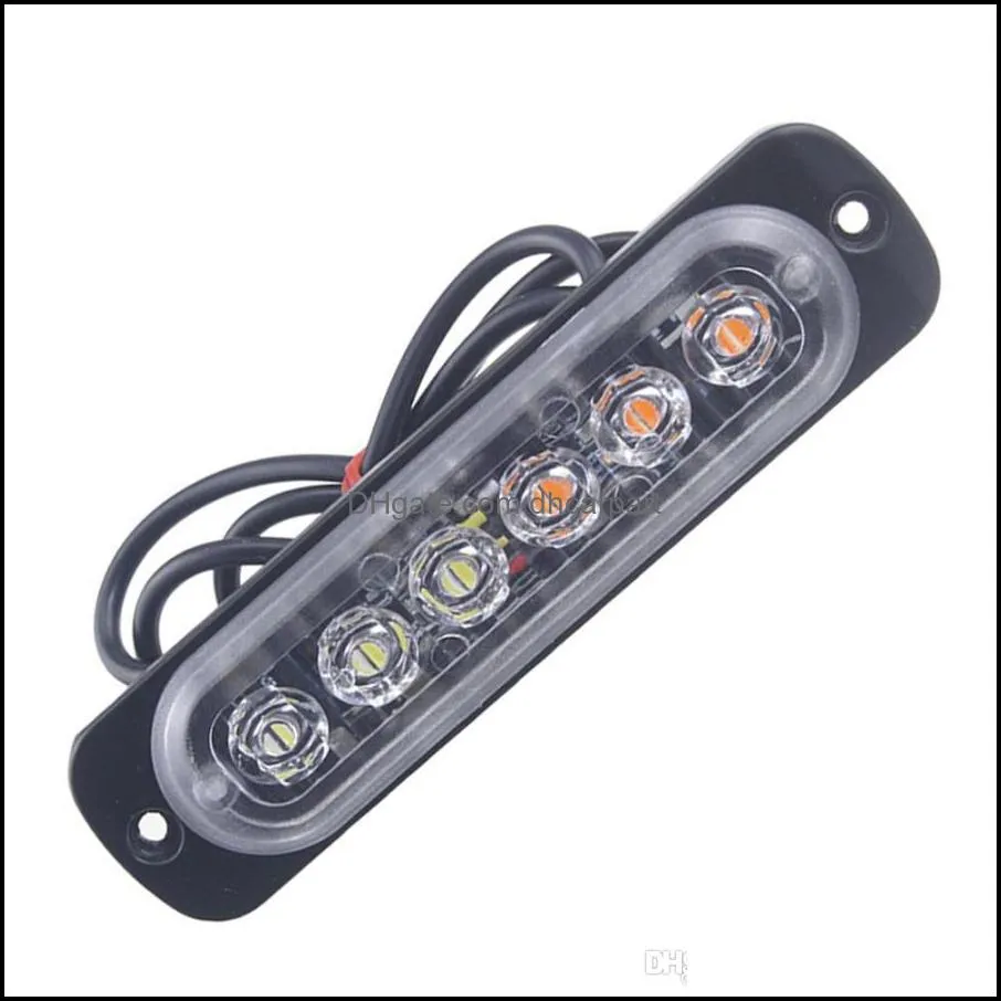Car light Amber 6 LED Car Truck Emergency Beacon Warning Hazard Flash Strobe Light sep23