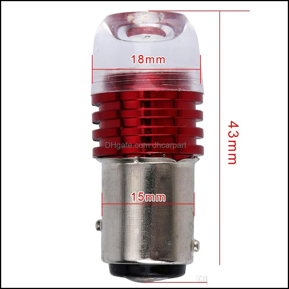 10PCS 1157 BAY15D 3W Car LED COB Concave Len Strobe Flashing White 12V P21/5W Car Brake Turn Signal Lamp Bulb