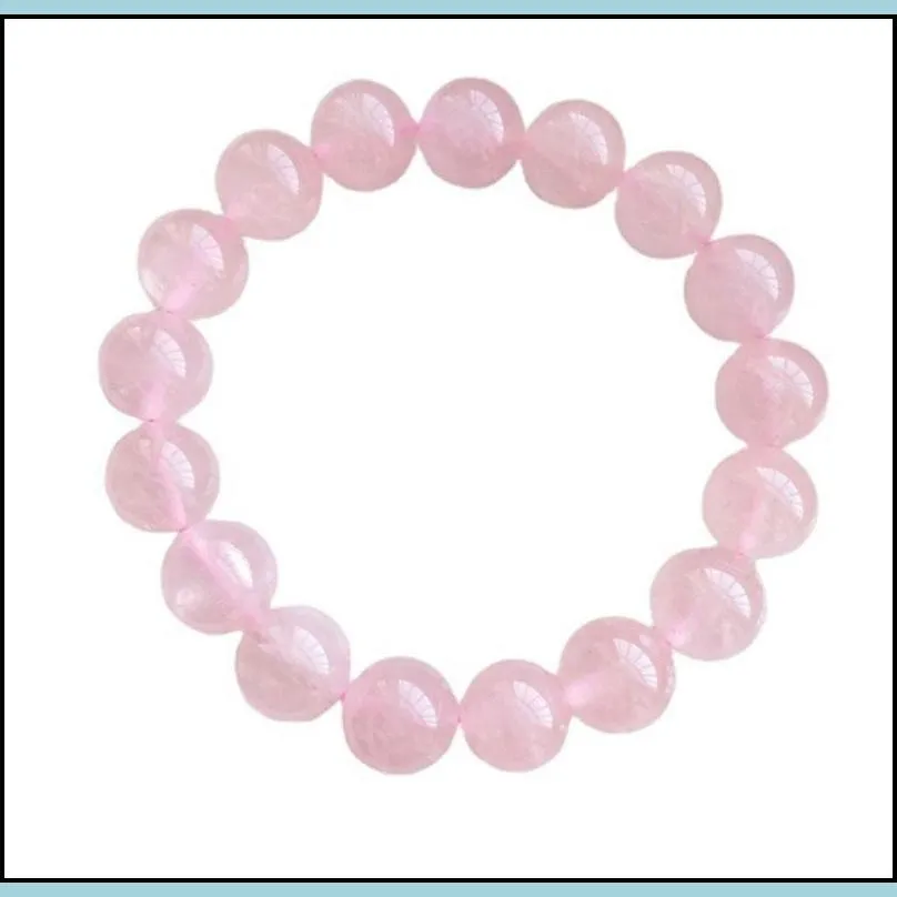 natural pink crystal stone handmade strands beaded bracelets for women girl charm yoga party club fashion jewelry