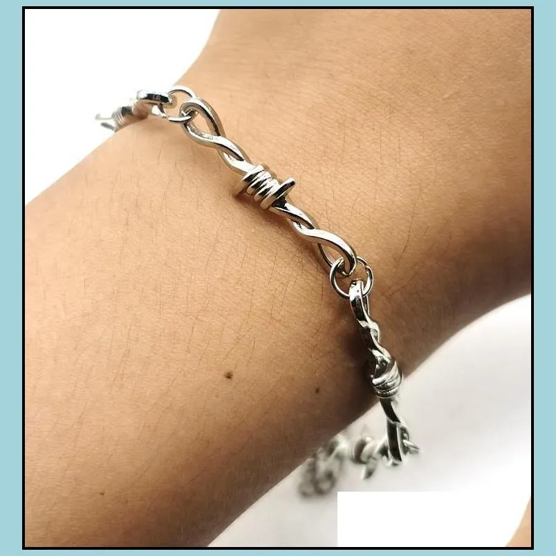 small wire brambles iron unisex choker bracelet women hiphop gothic punk barbed wire little thorns bracelet choker gifts